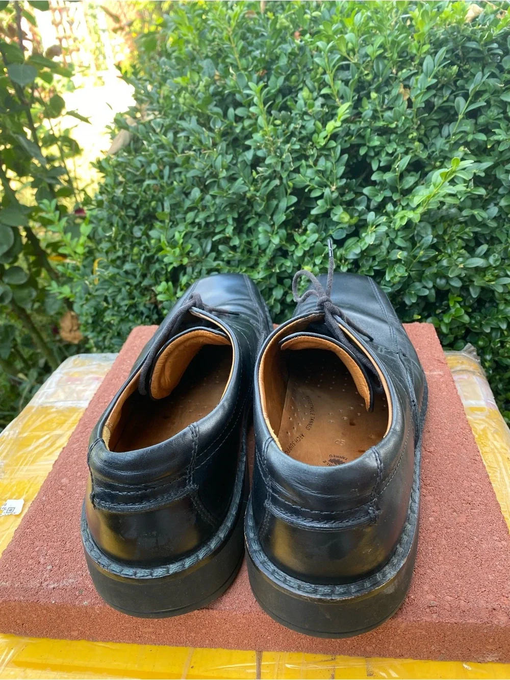 Ecco Men's Black Leather Lace-Up Dress Shoes Size 45/12US